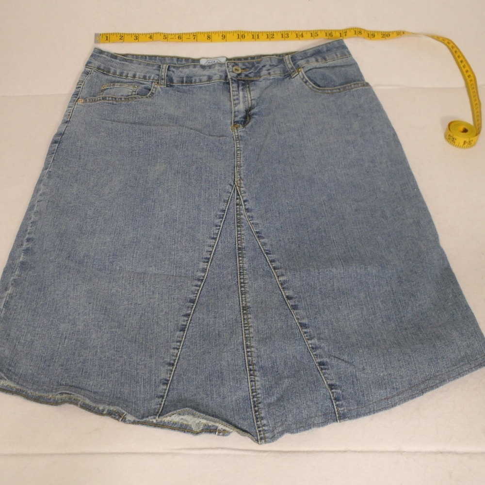 Carolina Blues Womens Skirt 16 Blue Denim Midi Y2K Boho Flared Hem Cottagecore